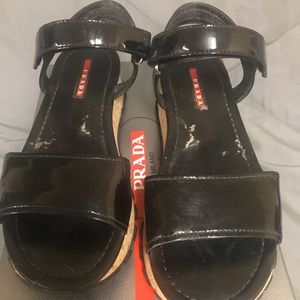 PRADA VERNICE SOFT BLACK SANDAL